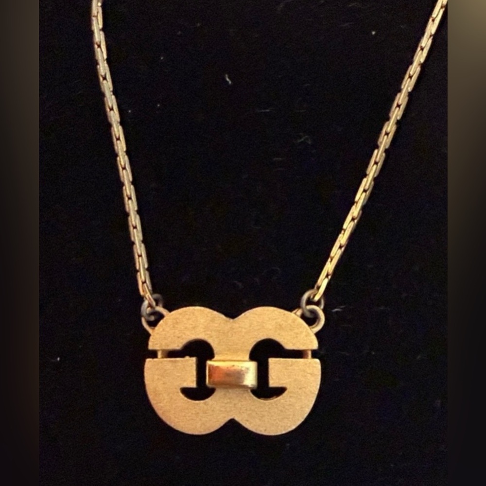 Givenchy Vintage Gold Pendant Necklace – Authentic Double G Logo – COA